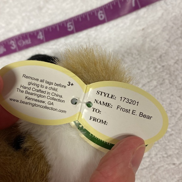 NWT Bearington Frost E. Bear snowman teddy. Ear - Picture 8 of 9
